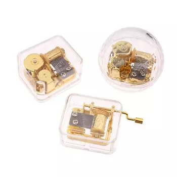 Креативный ручной музыкальный футляр, мини-акриловый прозрачный металлический механизм, октавная коробка, украшение для дома и автомобиля, подарки на день рождения для пары A1