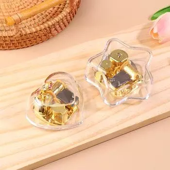 Креативный ручной музыкальный футляр, мини-акриловый прозрачный металлический механизм, октавная коробка, украшение для дома и автомобиля, подарки на день рождения для пары