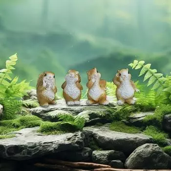 Креативный сад Белка Маленькие украшения Украшения из смолы Белка Сад Микропейзаж Белка Садовая статуэтка