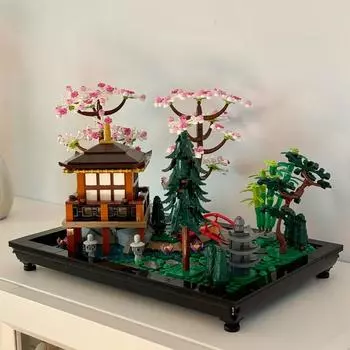 Креативный сад дзен строительные блоки бонсай дерево букет цветов кирпичи модель украшения дома растение в горшке игрушка подарок