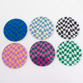 Креативный шахматный акриловый подстаканник, подставка под тарелку, водонепроницаемый, теплоизоляционный, нескользящий коврик для миски, молока, кофе, воды, чашки S