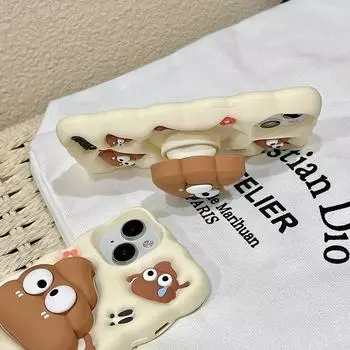Креативный силиконовый чехол для телефона с изображением цветов и коровьего навоза, подходящий для iPhone 11 12 13 14 15 Pro Max, женский стиль, 3D мультяшный чехол для телефона iPhone 13 Pro