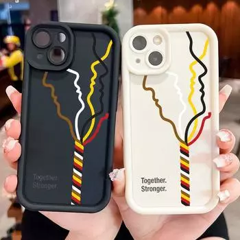 Креативный силиконовый чехол с цветной веревкой и квадратной лестницей для iPhone Samsung Galaxy Xiaomi Redmi POCO HUAWEI Honor противоударный резиновый чехол iPhone 13 Pro