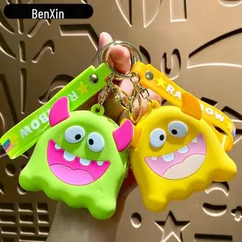 Креативный силиконовый кошелек для монет и брелок: Идеально подходит для наушников, карт и многого другого — компактный подарок! Single OPP Bag фиолетовый