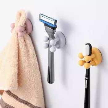 Креативный силиконовый крючок, милые бесшовные самоклеящиеся вешалки для дверей спальни, крючки без перфорации, зонтик для ключей, вешалка для полотенец, украшение стены белый