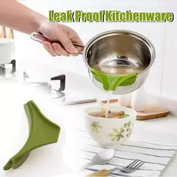 Креативный силиконовый носик для супа, защищающий от проливания, воронка для кастрюль, сковородок, мисок, банок, кухонных гаджетов, дефлекторов, инструментов зелёный
