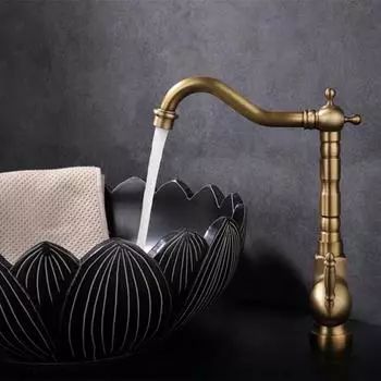 Креативный смеситель для раковины из меди, кран для мойки в стиле ретро, смеситель для кухни, смеситель для горячей и холодной воды, смеситель для раковины