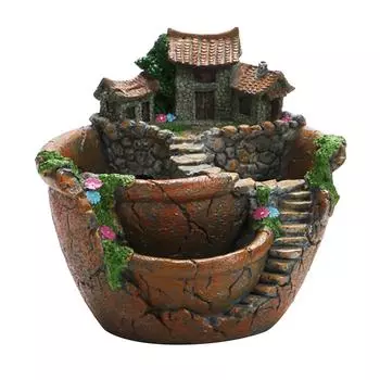 Креативный сочный цветочный горшок, имитация дома, творческая личность, небольшой сад, сочный садовый цветочный горшок, орнамент One Size золотой