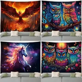 Креативный Сова Декоративный Гобелен Домашняя Стена Гостиная Офис Декоративный Гобелен 100x75cm