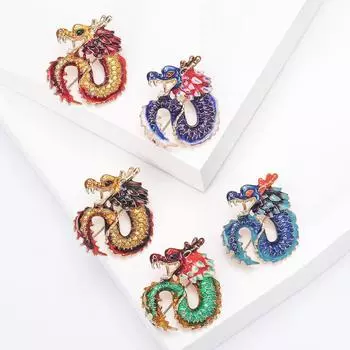 Креативный сплав капель масла зодиакальный дракон брошь, мужской корсаж блейзер одежда булавка аксессуары