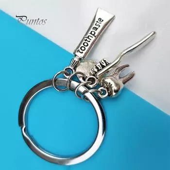 Креативный стоматолог, зубная щетка, зубная паста, держатель для ключей, гигиенист, брелок, подарок one size