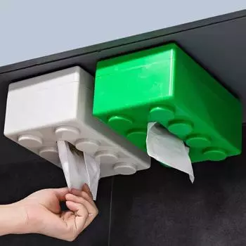 Креативный строительный блок коробка для салфеток пружинный дизайн коробка для хранения салфеток для ванной комнаты гостиная автомобиль настенная коробка для туалетной бумаги белый