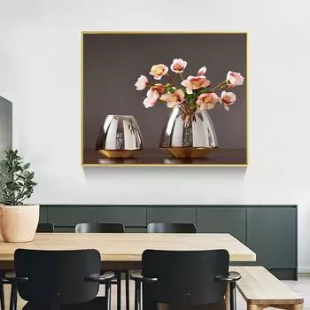 Креативный свет в скандинавском стиле, роскошная ваза с цветами, украшение для ресторана, картина, современный минималистичный холст для гостиной, фреска 20x30cm