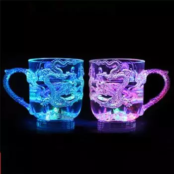 Креативный светодиодный дракон, индуктивная радуга, мигающий свет, кружка для виски, пивная чашка