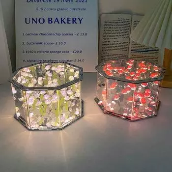 Креативный светодиодный настольный светильник, трехмерное атмосферное освещение, ночник для спальни red-Without Gift bag