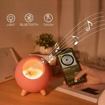 Креативный светодиодный ночник с милым котом, Bluetooth-динамиком, музыкальным ночником, перезаряжаемым сенсорным светильником для кормления в спальне