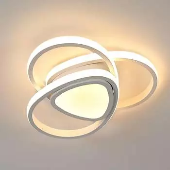 Креативный светодиодный потолочный светильник RISERVA Белый *3 круга теплый белый свет, алюминий 40 см, для гостиной спальни