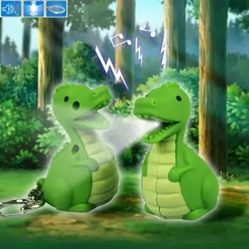 Креативный светодиодный свет, звук, милый брелок с изображением динозавра, кулон, декор, кольцо для ключей, орнамент