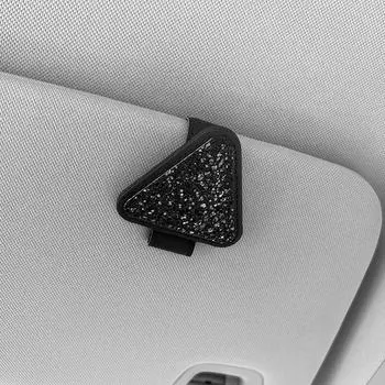 Креативный треугольный держатель для очков на солнцезащитный козырек, магнитный многофункциональный держатель для автомобильных очков, аксессуары для хранения вещей чёрный