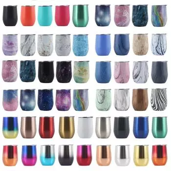 Креативный U-образный термос для вина из нержавеющей стали 304, чашка из яичной скорлупы на 12 унций 12oz