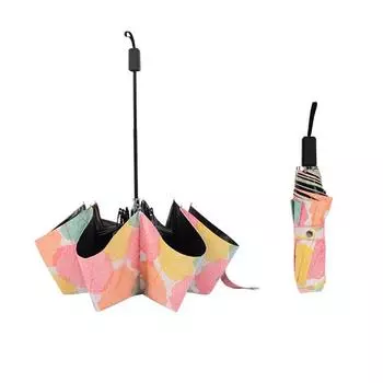 Креативный ультралегкий складной зонт от дождя и дождя, маленький свежий зонт двойного назначения, черный пластиковый зонт от солнца, защита от солнца, УФ-зонт