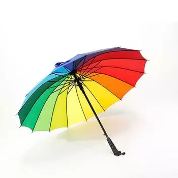 Креативный уличный зонт с длинным прямым стержнем Rainbow Umbrella 16 Bone Straight Shank Automatic