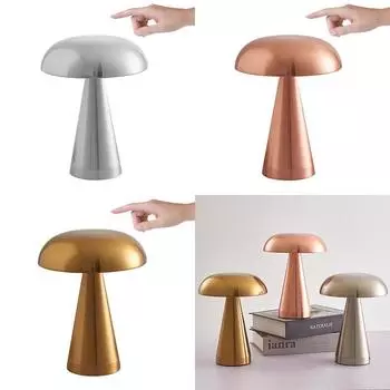 Креативный USB перезаряжаемый прикроватный сенсорный переключатель с регулируемой яркостью, грибной кабинет, ночник, светодиодный аккумулятор, настольная настольная лампа для 3