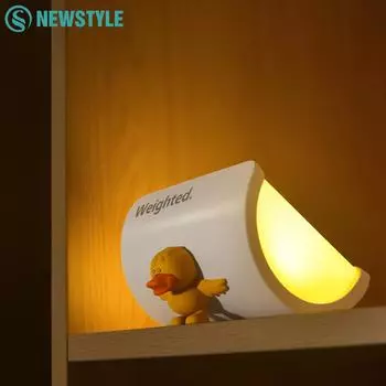 Креативный утяжеленный ночной светильник в виде утки с плавным затемнением, 3-цветное освещение, портативная настольная лампа для декора детской спальни