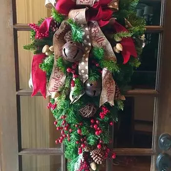 Креативный венок настенный 60 рождественских перевернутых елок Половина елки рождественские украшения зелёный