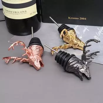 Креативный винный поильник Deer Head Alloy Wine Mouth Руководство по вину серебряный