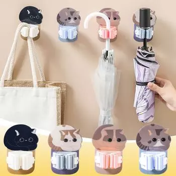 Креативный вискозный крючок, бесплатная штамповка, украшение для дома, настенная прищепка для подвешивания швабры, зонта, щетки, щетки для мытья полов синий