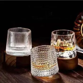 Креативный вращающийся дизайн, стакан для виски, чашка для иностранного вина, специальный стеклянный стакан