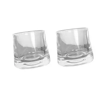 Креативный вращающийся стакан для виски, вращающийся стакан для иностранного вина, прозрачная посуда для напитков, резной стакан для бренди, персонализированные бокалы для вина 2pcs