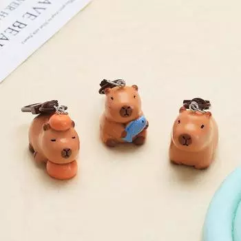 Креативный забавный рюкзак, подвески, брелок в виде капибары, мультяшный милый кулон из смолы, автомобильный брелок, сумка, подвесные аксессуары для девочек, подарок