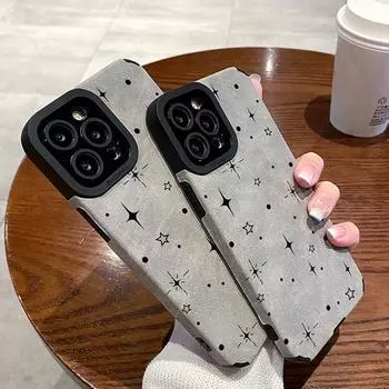 Креативный защитный чехол для объектива со звездами для iPhone 14 Pro Max 15 13 12 11 Pro X XR XS 7 8Plus матовый мягкий кожаный чехол For iPhone X