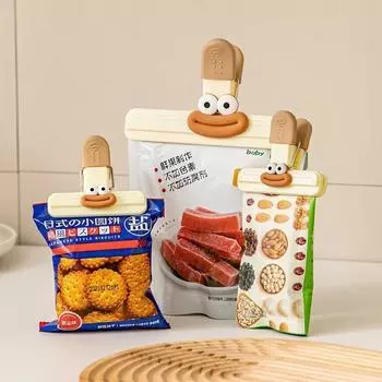 Креативный зажим для герметичного пакета для лица, зажим для еды, кухонные принадлежности, декоративный маленький зажим для холодильника, пластиковый пищевой пакет для хранения