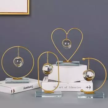 Креативный железный хрустальный шар, ювелирные изделия, украшение для дома, статуя, статуя, скульптура, аксессуары для гостиной, украшения для обеденного стола