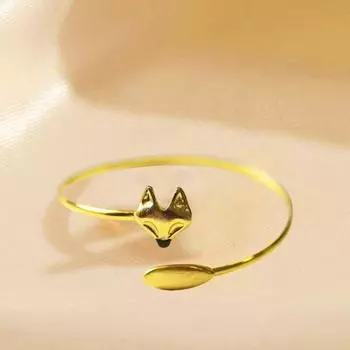 Креативный женский браслет в форме лисы, элегантный открытый регулируемый браслет, гальваника, простой браслет, ювелирное изделие, подарок золотистый