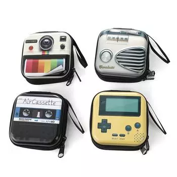 Креативный женский кошелек ретро персонализированный мини-кошелек для монет кошелек для наушников сумки кошельки для монет сумка для камеры с лентой из жести жёлтый