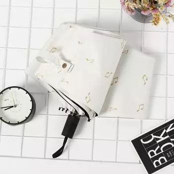 Креативный зонт с музыкальной нотой, тройной ветроустойчивый ручной черный клейкий зонт от солнца, анти-УФ-зонт, индивидуальный рекламный зонт