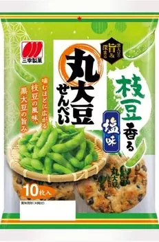 Крекеры Sanko Seika Maru из соевого риса с соленым вкусом, эдамаме, 10 шт.