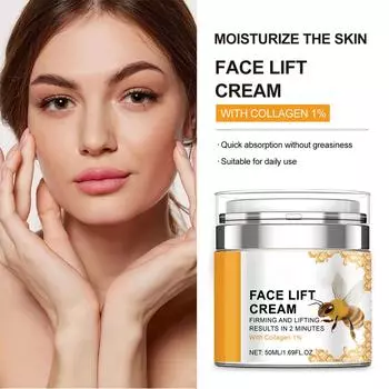 Крем Bee Lifting Cream быстро впитывается и не оставляет жирного блеска. Мгновенно тает и мгновенно проникает. One Size