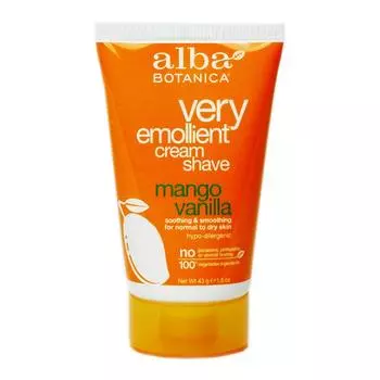 Крем для бритья Alba Botanica Berry Emollient, 43 г, манго и ваниль, 1 шт.