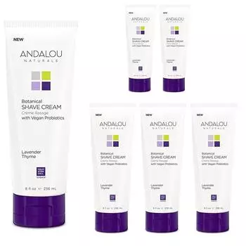 Крем для бритья Andalou Naturals Botanical с лавандой и тимьяном, 6 шт., 236 мл
