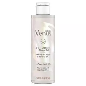 Крем для бритья Gillette Venus, 3 упаковки, Gillette Venus Intimate Grooming 2in1 Bikini Purbig Hair Cleanser, гель для бритья для кожи, 6,4 унции.