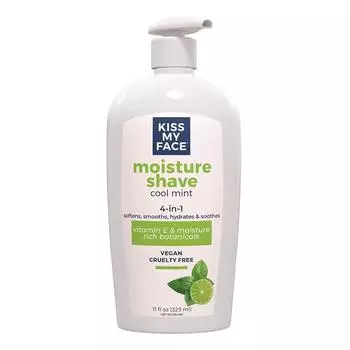 Крем для бритья Kiss My Face, пена для бритья для чувствительной кожи Kiss My Face 4 в 1, увлажняющее средство для бритья, прохладная мята, 11 унций