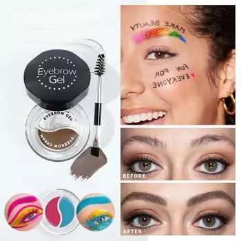 Крем для бровей, цветная гладкая помада для бровей, гель-лак для бровей, стойкая водостойкая подводка для глаз, косметика для бровей с кисточкой для бровей