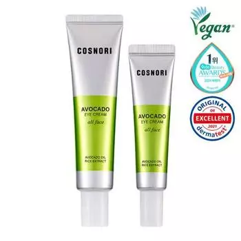 Крем для глаз COSNORI Vegan Avocado (30 мл продукта + 15 мл дано), Корейская косметика