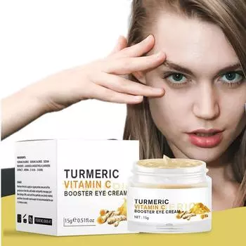 Крем для глаз Curcumin VC, осветляющий крем для глаз VC увлажняет, разглаживает тонкие линии и осветляет черные круги под глазами жёлтый
