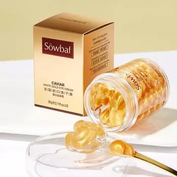 Крем для глаз с протеином икры, золотой крем для глаз, 60 г, увлажняющий, питательный и уменьшающий морщины, капсульный крем для глаз, укрепляющие средства по уходу за кожей